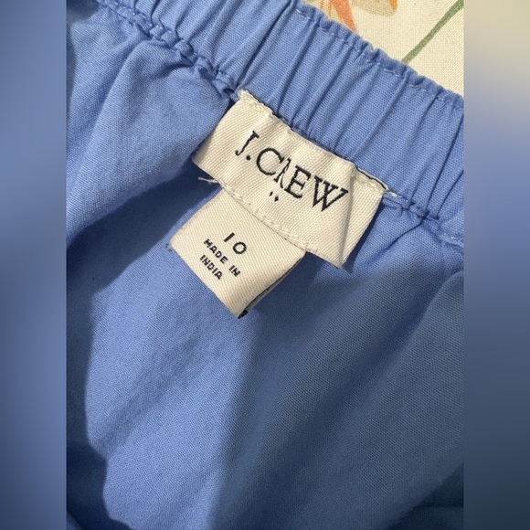 J. Crew square neck Pom Pom sleeve blue top size 10 - Picture 4 of 9